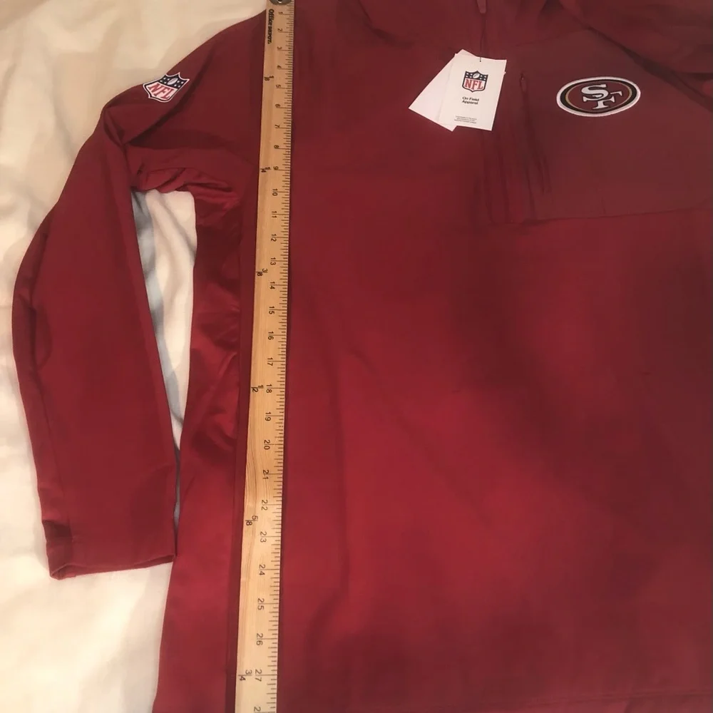 Nike NFL San Francisco 49ers Team Issued PE 1/2 Zip Anorak Jacket Red New